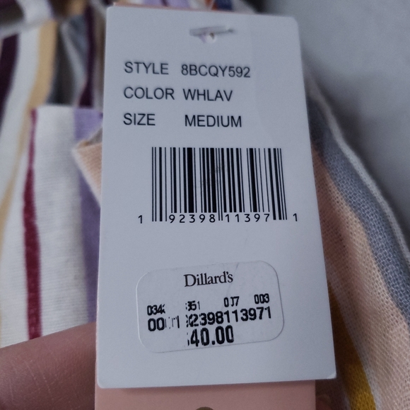 NWT Evolutionary Linen Rainbow Striped Shorts Size M - Picture 9 of 11